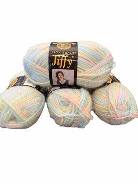 Lion Brand Yarn Jiffy Daytona Pastel Rainbow Soft Mohair Like Lot Of 4 NEW